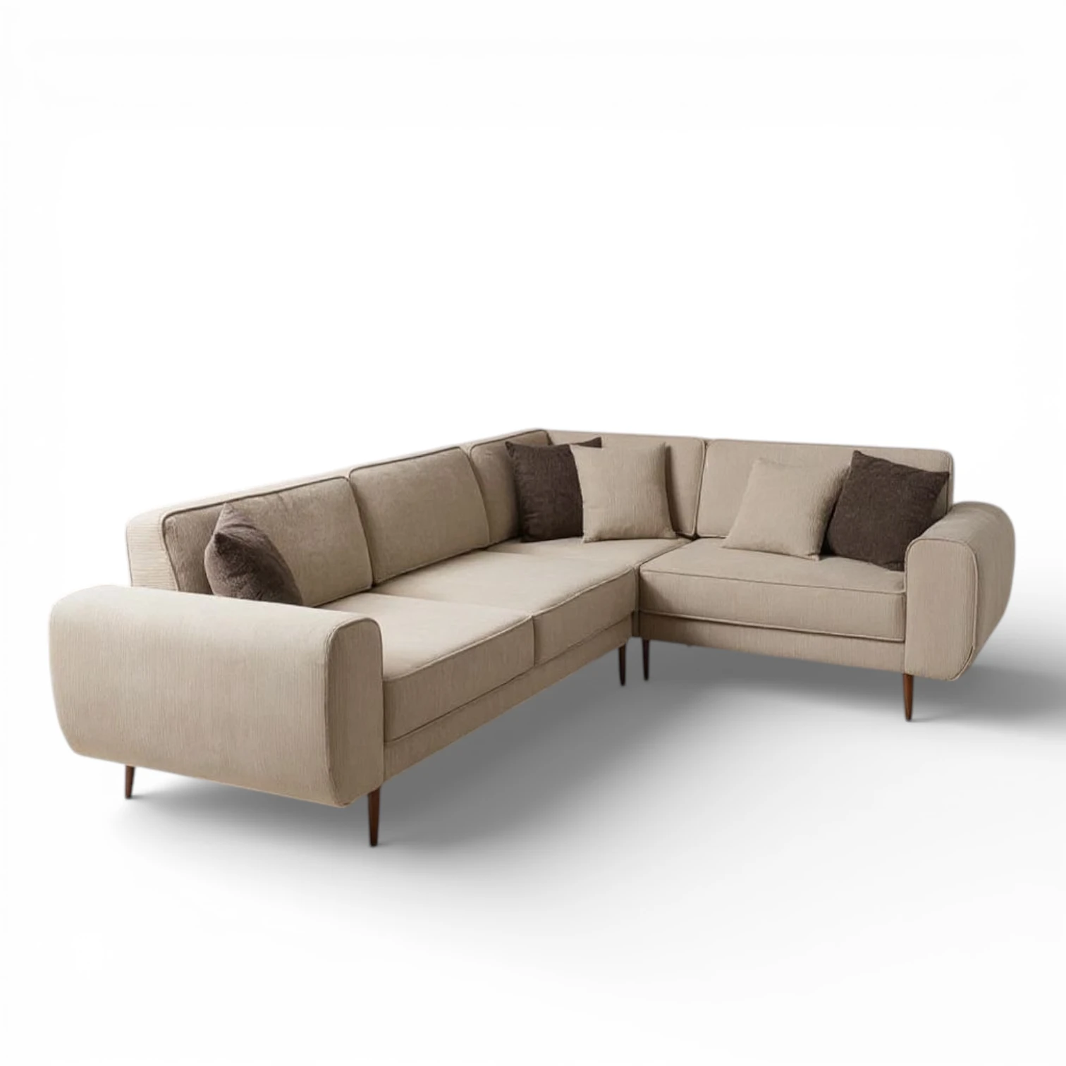 Lora Dörtlü Köşe Koltuk | Modern Geniş Oturumlu Köşe Takımı